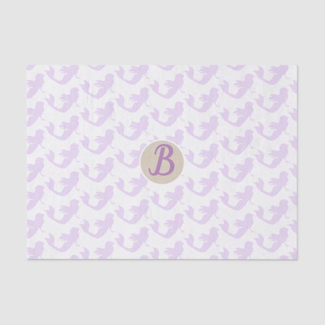Purple Mermaid Custom Personalized Monogram Party Tissue Paper (Front)