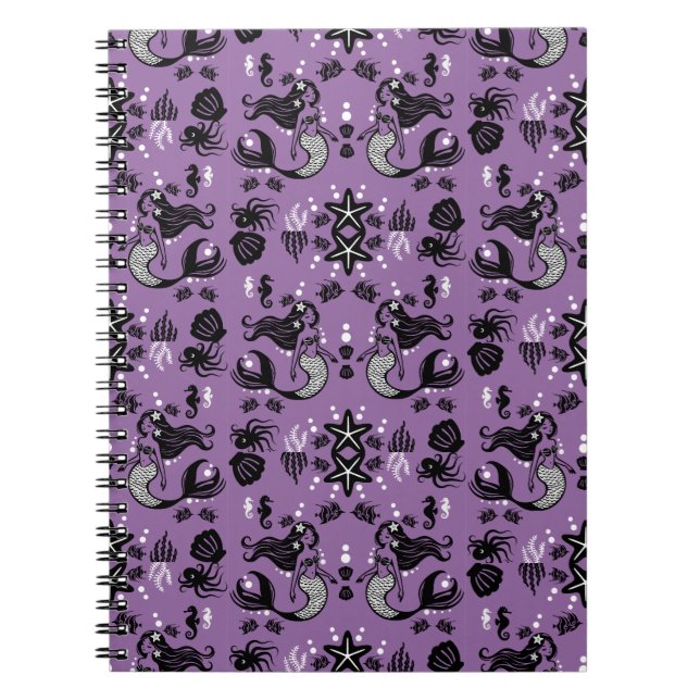 Purple Mermaid Fantasy Notebook (Front)