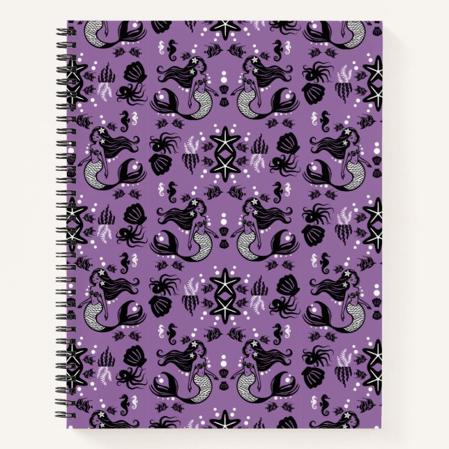 Purple Mermaid Fantasy Notebook (Front)