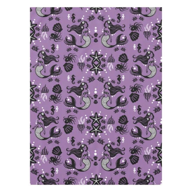 Purple Mermaid Fantasy Tablecloth (Front)