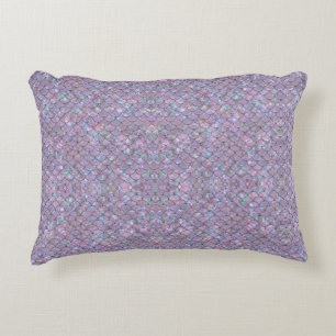 Purple Mermaid Fish Scales Holographic Elegant Accent Pillow