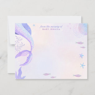 Purple Mermaid Nursery Note Card