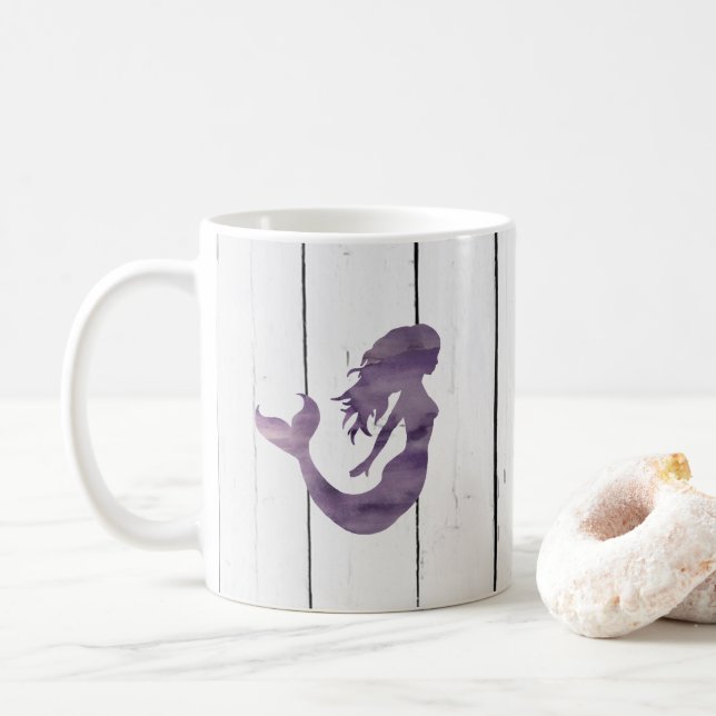 Purple Mermaid Painting Coffee Mug (With Donut)