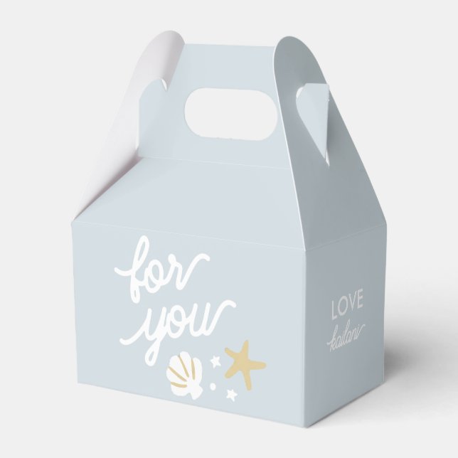 Purple Mermaid Party Seashells Personalized Favor Favor Box (Front Side)