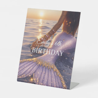 purple mermaid pedestal sign || customizable