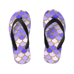 Purple Mermaid Scales Kid's Flip Flops