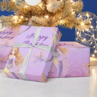 Purple mermaid  wrapping paper
