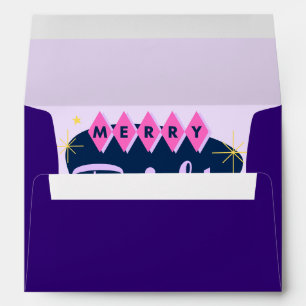 Purple Merry and Bright Christmas Greetings Envelope
