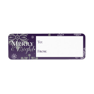 Purple Merry and Bright Snowflakes To and From