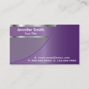 Purple Metal Mesh   Elegant Designed Template Business Card
