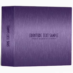 Purple Metallic Brushed Aluminum Look Binder