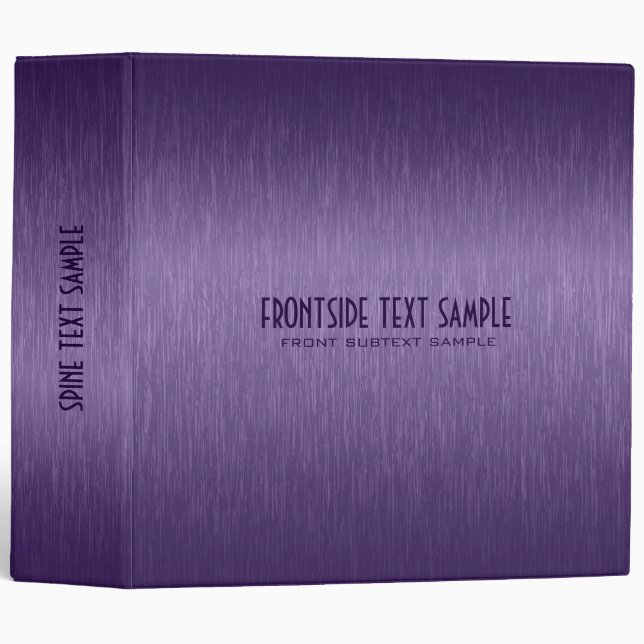 Purple Metallic Brushed Aluminum Look Binder (Front/Spine)