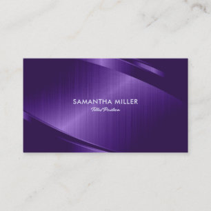 Purple Metallic Brushed Aluminum Look Business Card
