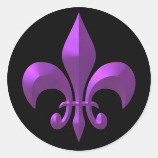 Purple Metallic Classic Round Sticker