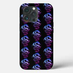 Purple Metallic Dragon Pattern iPhone 13 Pro Case