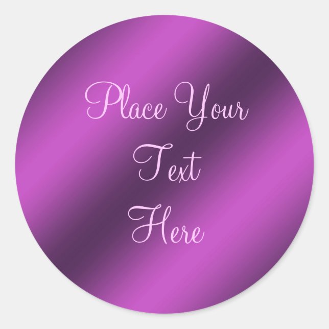 Purple Metallic Faux Foil Customizable Sticker (Front)