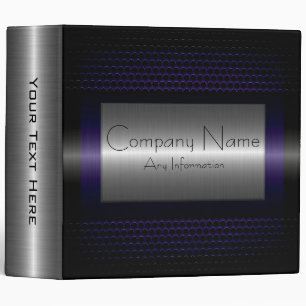 Purple Metallic Stainless Steel Look Binder