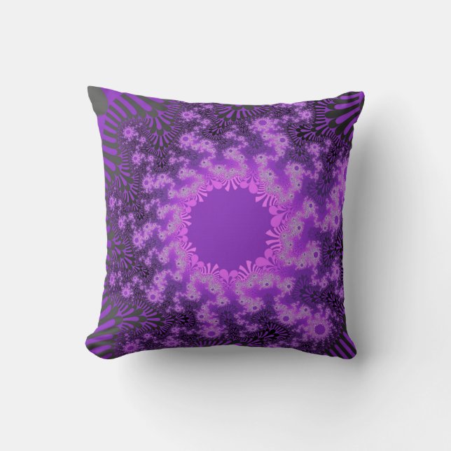 Purple Metallic Sunburst Throw Pillow (Front)