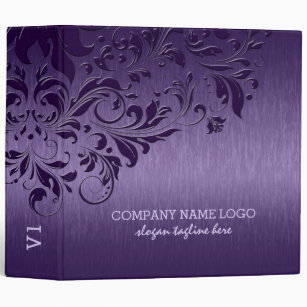 Purple Metallic Texture & Floral Lace Binder