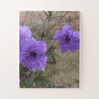 Purple Mexican Petunia Ruellia Simplex Flowers in  Jigsaw Puzzle
