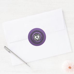 Purple Mexico Passport Classic Round Sticker