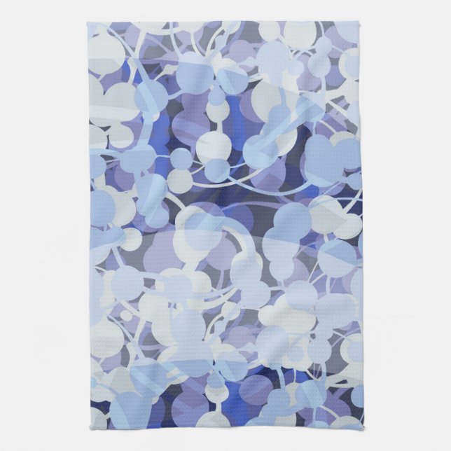 Purple Microbe Pattern Kitchen Towel (Vertical)