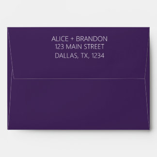 Purple Minimal Elegant Modern Wedding Envelope