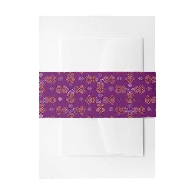 Purple Minimal Tamil Kolam Pongal Design Invitation Belly Band (Front Example)