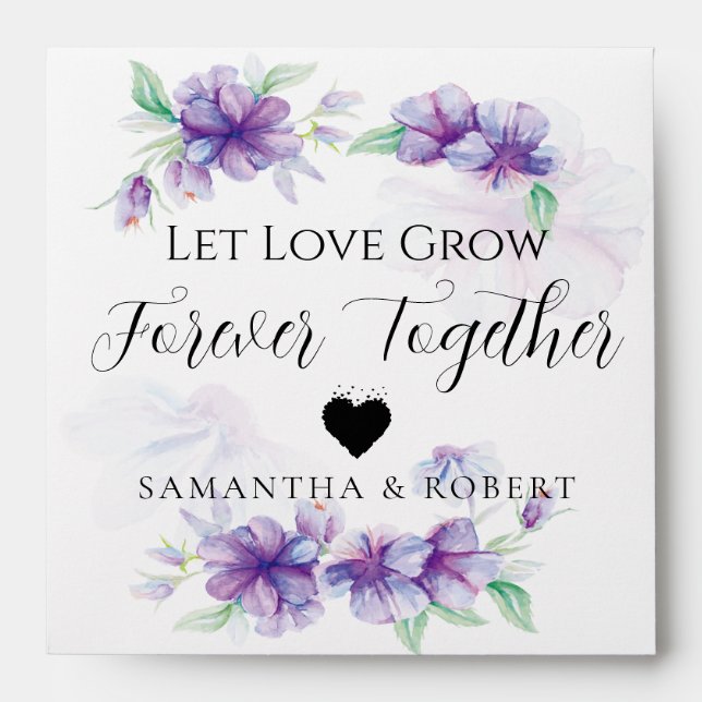 Purple Minimal Wedding Bridal Favour Seeds Envelop Envelope (Front)