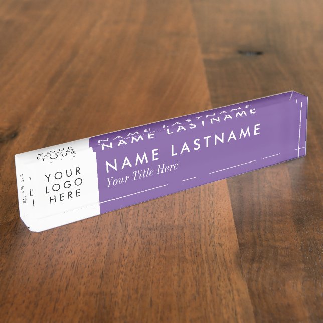 Purple Minimalist Custom Logo Nameplate (Side)
