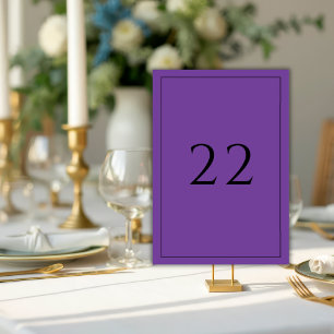 Purple Minimalist Elegant Wedding  Table Number