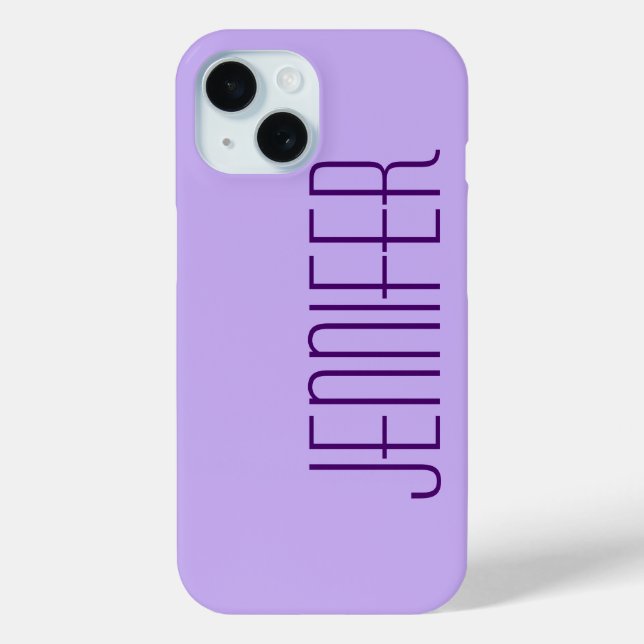 Purple, Minimalist, Jumbo Name Case-Mate iPhone Case (Back)