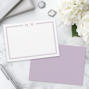 Purple Minimalist Monogram Card