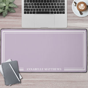 Purple Minimalist Monogram Desk Mat