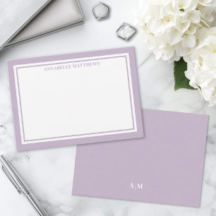 Purple Minimalist Name Monogram Card
