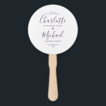 Purple Minimalist Wedding Program Hand Fan<br><div class="desc">This stylish wedding program can be personalized with your special wedding day information featuring chic modern typography. You can customize the color to match your wedding theme. Designed by Thisisnotme©</div>