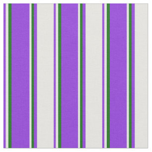 Purple, Mint Cream, and Dark Green Coloured Lines Fabric