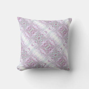 Purple Mint Diagonal Pattern Modern Throw Pillow