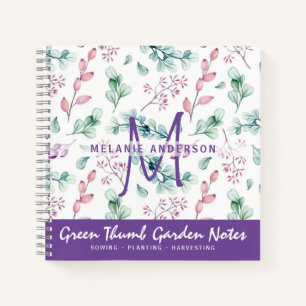 Purple Mint Floral Gardeners Journal Gardenning