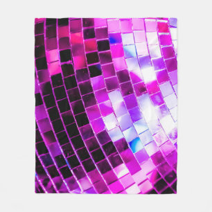 Purple Mirror Disco Ball Fleece Blanket