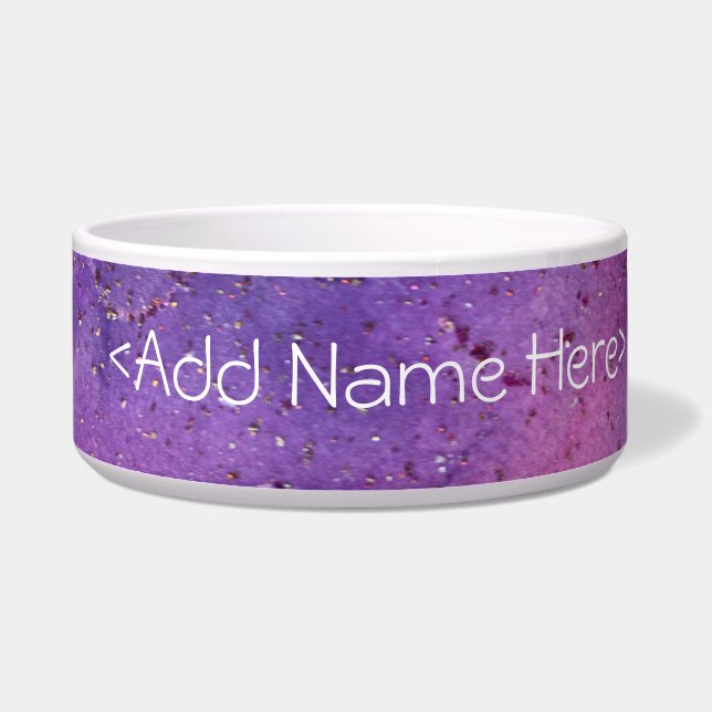 Purple Mist Pet Bowl with Customize Personal Name (Right)