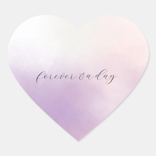 Purple Mist Wedding Heart Sticker (Front)