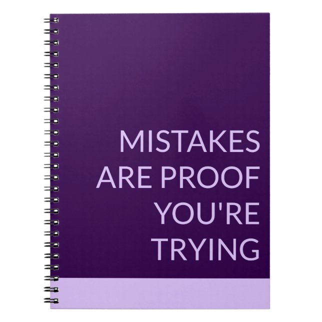 Purple Mistakes Are Proof You're Trying Notebook (Front)