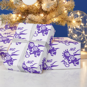 Purple Mister Pro Triceratops Skilled Ancient Wrapping Paper