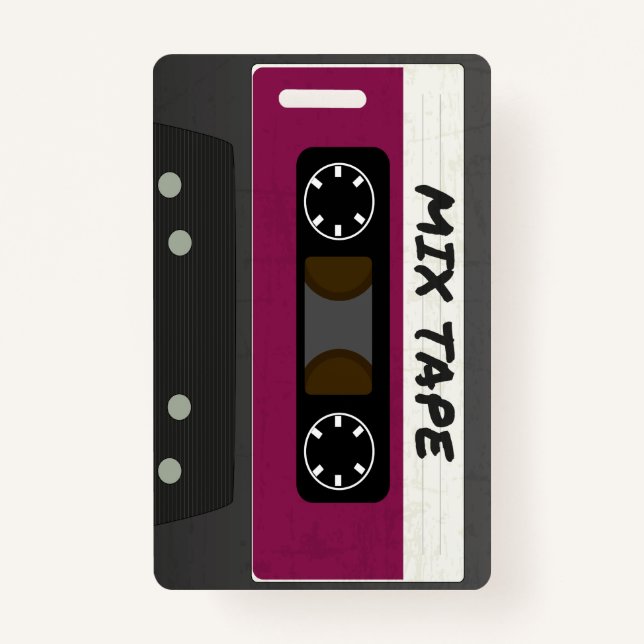 Purple Mix Tape - 80s And 90s Retro Inspired Gift Badge (Front)