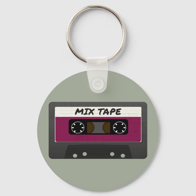 Purple Mix Tape - 80s And 90s Retro Inspired Gift Keychain (Front)