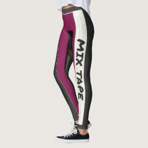 Purple Mix Tape - 80s And 90s Retro Inspired Gift Leggings