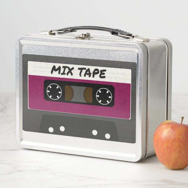 Purple Mix Tape - 80s And 90s Retro Inspired Gift Metal Lunch Box (In Situ)