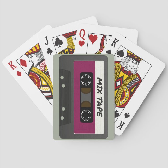 Purple Mix Tape - 80s And 90s Retro Inspired Gift Playing Cards (Back)