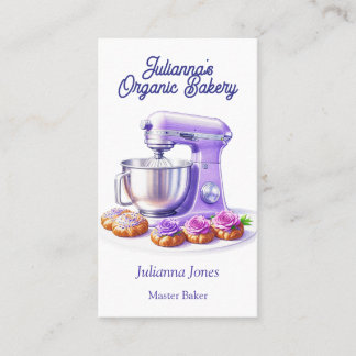 Purple Mixer Bread Bakery Pastry Chef Business Card